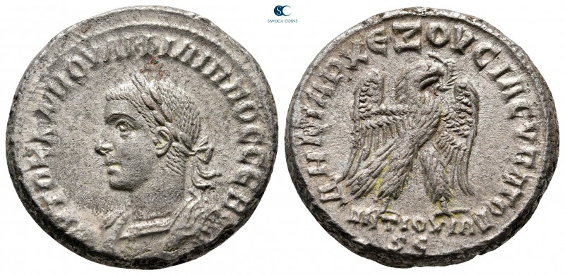 Seleucis and Pieria. Antioch. Philip II AD 247-249. 
Billon-Tetradrachm

26 m...