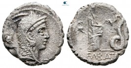 L. Roscius Fabatus 59 BC. Rome. Serrate Denarius AR
