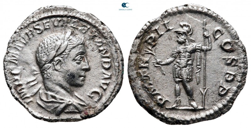 Severus Alexander AD 222-235. Rome
Denarius AR

19 mm., 2,28 g.



very f...