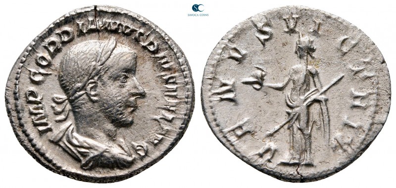 Gordian III AD 238-244. Rome
Denarius AR

21 mm., 2,87 g.



very fine