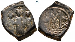 Heraclius & H.Constantine & Martina AD 610-641. Thessalonica. Follis or 40 Nummi Æ
