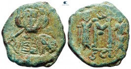 Constantine IV Pogonatus, with Heraclius and Tiberius AD 668-685. Syracuse. Follis or 40 Nummi Æ