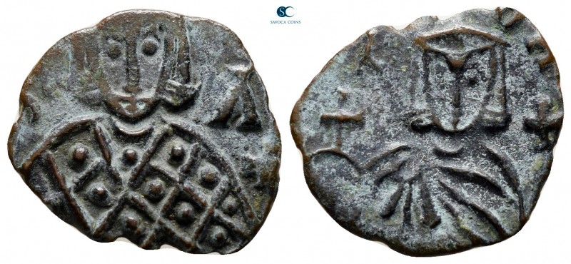 Leo V and Constantine AD 813-820. Constantinople
Follis or 40 Nummi Æ

19 mm....