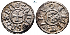 Charles the Bal AD 843-877. Metalo (Melle). Denier AR