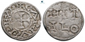 Charles the Simple AD 898-922. Metalo (Melle). Denier AR