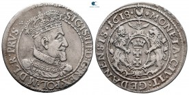 Poland. Gdansk. Sigismund III Vasa AD 1587-1632. Ort AR 1618