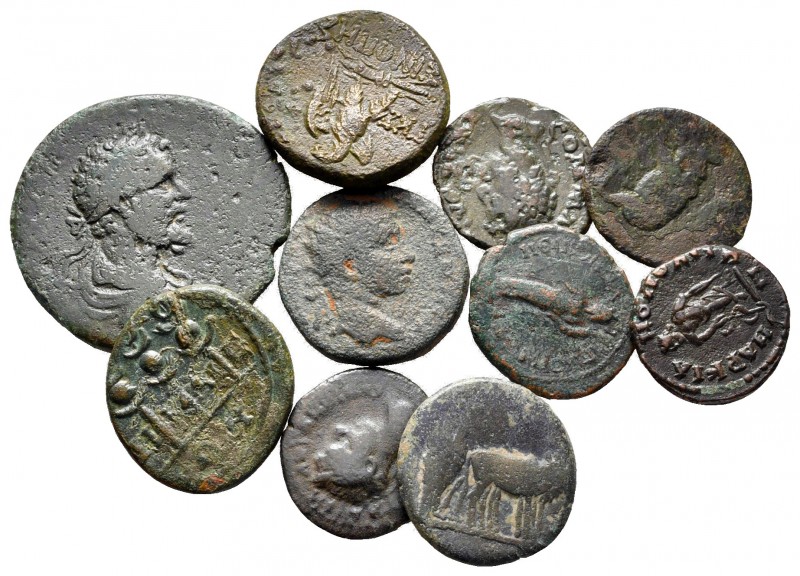 Lot of ca. 10 roman provincial bronze coins / SOLD AS SEEN, NO RETURN!

nearly...