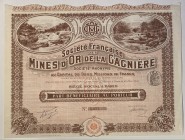 France Paris French Gagniere Gold Mining Company Profit Share 1910
Societe Francaise des Mines d'Or de la Gagniere, Part Beneficiaire, Paris, 21.05.1...