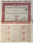 Lao Paris Laos Mining Company Share 100 Francs 1928
Compagnie Miniere du Laos, Action de 100 Francs, Paris, 15.12.1928