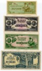 Burma - Malaya Lot of 4 Notes 1942 -44
1/2 - 1 Rupee - 1 - 10 Dollars; UNC