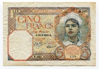 Algeria 5 Francs 1941
P# 77b; VF