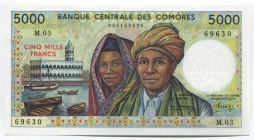 Comoros 5000 Francs 1984 -2005
P# 12a; № 006169630; UNC