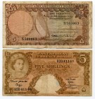 East Africa 2 x 5 Shillings 1961 -64
P# 42a - 45; F-VF