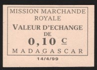 Madagascar Mission Marchande Royale 10 Centimes 1950
P# NL; Exchange voucher; aUNC