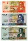 Malawi 5 - 10 - 20 Kwacha 1996
P# 30 - 31 - 32; UNC