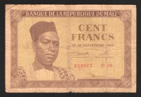 Mali 100 Francs 1960
P# 2; F-VF