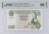 Mauritius 25 Rupees 1967 PMG 66
P# 32b; UNC