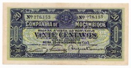 Mozambique 20 Centavos 1933
P# R29; UNC — UNC-