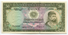 Portuguese Guinea 50 Escudos 1971
P# 44a; № 713350; UNC; "Nuno Tristão"