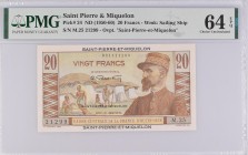 Saint Pierre and Miquelon 20 Francs 1950 -1960 PMG 64
P# 24; UNC