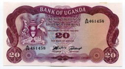 Uganda 20 Shillings 1966
P# 3a; № 461458; AUNC