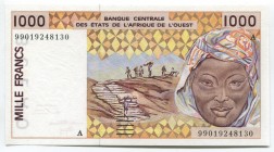West African States Togo Coast 1000 Francs 1997
P# 811Tg; № 9768873764; UNC
