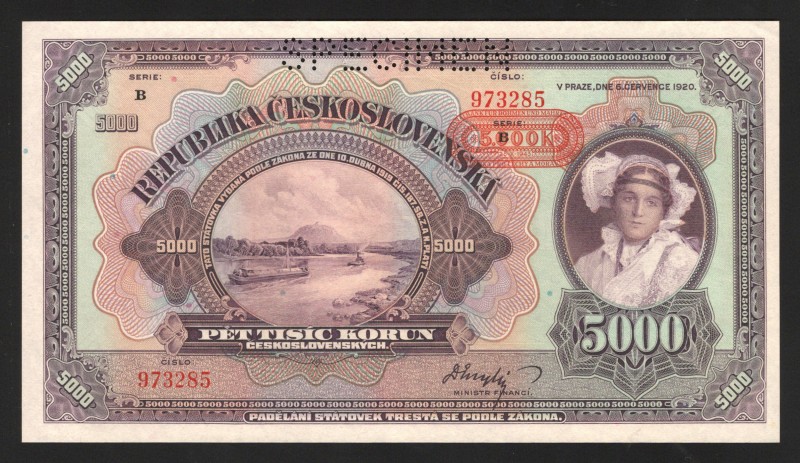 Bohemia & Moravia 5000 Korun 1943
P# 16s; UNC