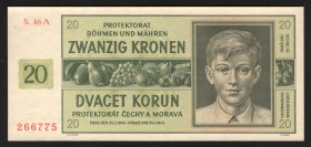 Bohemia & Moravia 20 Korun 1944 Not Specimen
P# 9a; UNC