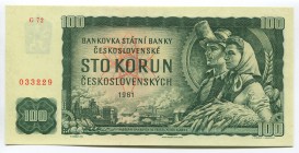 Czechoslovakia 100 Korun 1961 (1990-1992)
P# 91c; UNC; Stamp; "Prague"