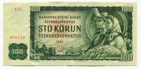 Czechoslovakia 100 Korun 1961 (1990-1992)
P# 91c; Prefix: X; Reissue