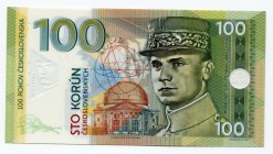 Czech Republic 100 Korun 2019 Specimen "Milan Rastislav Štefánik"
Polymer; Fantasy Banknote; 100 Years of Czechoslovakia; 100 Rokov Československa; M...