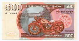 Czech Republic 500 Korun 2019 Specimen "JAWA 500 OHV RUMPÁL"
Fantasy Banknote; Limited Edition; Made by Matej Gábriš; BUNC