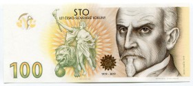 Czech Republic Commemorative Banknote "100th Anniversary of the Czechoslovak Crown" 2019 (2020) NEW RARE Series "A"
100 Korun 2019; Released just 2.0...