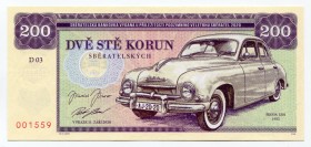 Czech Republic 200 Korun 2020 Specimen "Škoda 1201/1955"
Fantasy Banknote; Limited Edition; Made by Matej Gábriš; BUNC