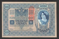 Austria 1000 Kronen 1919
P# 59; Not common in this condition; UNC-