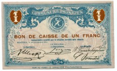 Belgium 1 Franc 1914 Commune De Montzen
UNC