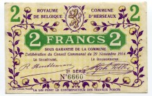 Belgium 2 Francs 1914 Commune D’Herseaux
aUNC