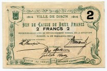 Belgium 2 Francs 1914 Ville De Dison
№ 34100; UNC