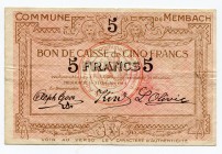 Belgium 5 Francs 1914 Commune De Membach
.