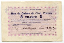 Belgium 5 Francs 1914 Commune De Sprimont. 22.12.1914.
XF