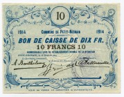 Belgium 10 Francs 1914 Commune De Petit-Rechain
.