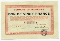 Belgium 20 Francs 1914 Commune De Hombourg
UNC-