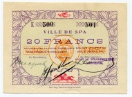 Belgium 20 Francs 1916 Ville De Spa
UNC