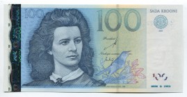 Estonia 100 Krooni 2007
P# 88; № DD 000272; UNC; Low Serial Number; "Lydia Koidula"