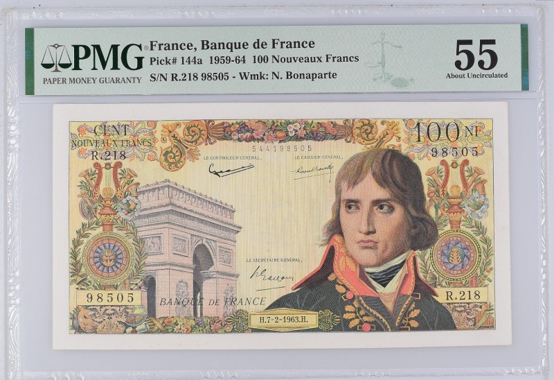 France 100 Nouveaux Francs 1963 PMG 55
P# 144a; aUNC