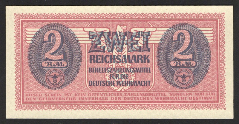 Germany - Third Reich 2 Reichsmark 1942 German Armed Forces (Wehrmacht) Very Rar...