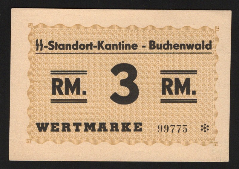 Germany Concentration Camp Buchenwald 3 Reichsmark 1939 Very Rare
Ge# 143a; UNC