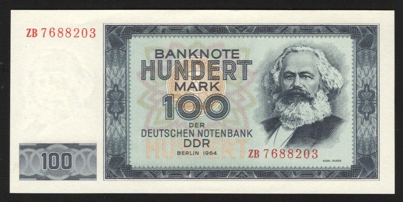 Germany - DDR 100 Mark 1964
P# 26; UNC