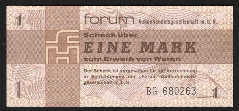 Germany - DDR Foreing Exchange Certificate 1 Mark 1979
P# FX2; UNC