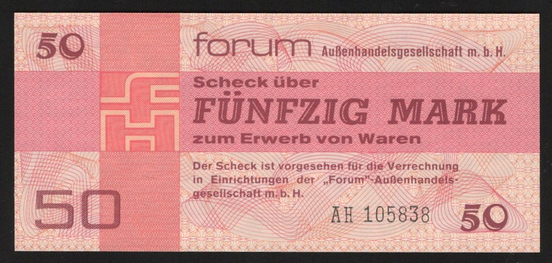 Germany - DDR Foreing Exchange Certificate 50 Mark 1979
P# FX5; UNC